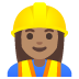 👷🏽‍♀️ woman construction worker: medium skin tone display on Google